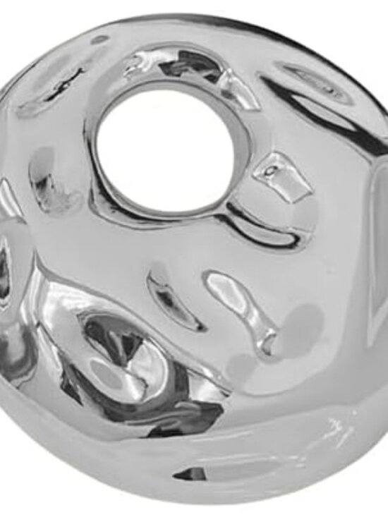 Vintage Geometric Brooch for Women Silver Chunky Hollow Round Disc Pin Jewelry - Picture 2 of 6